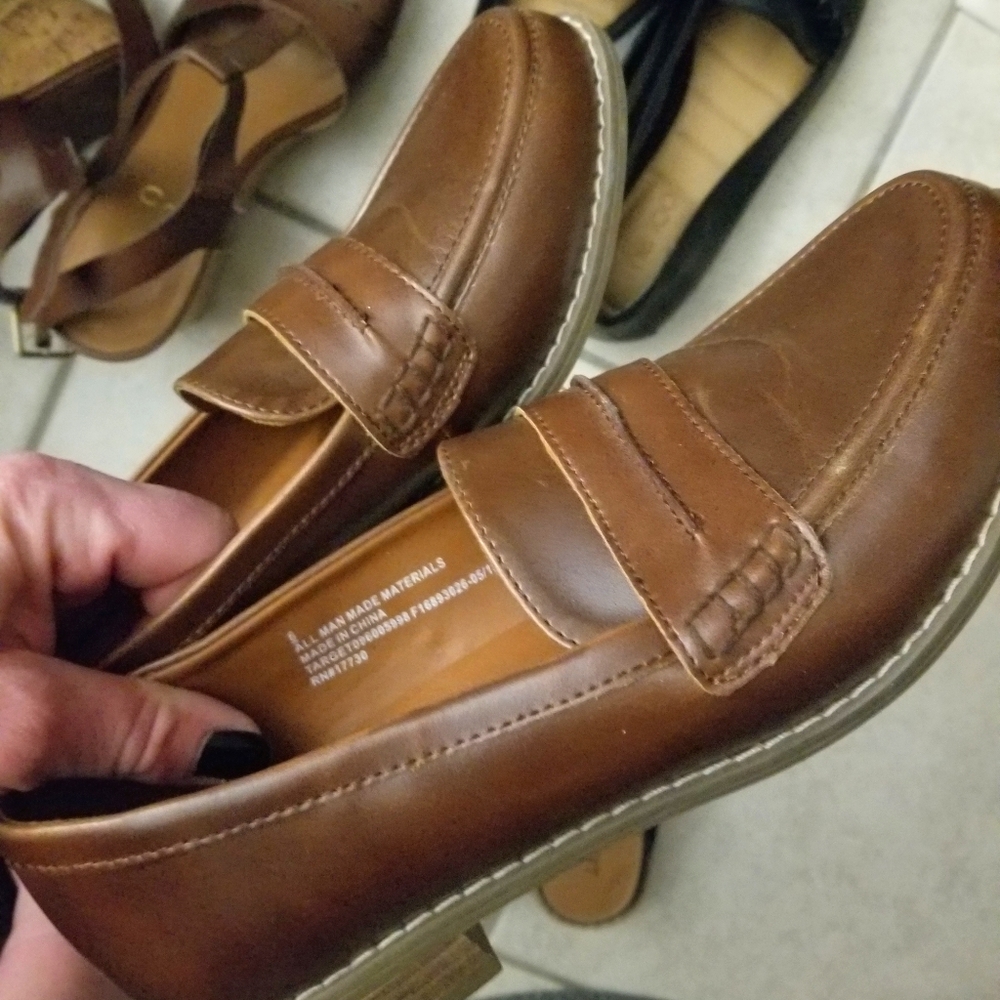 Tan loafers